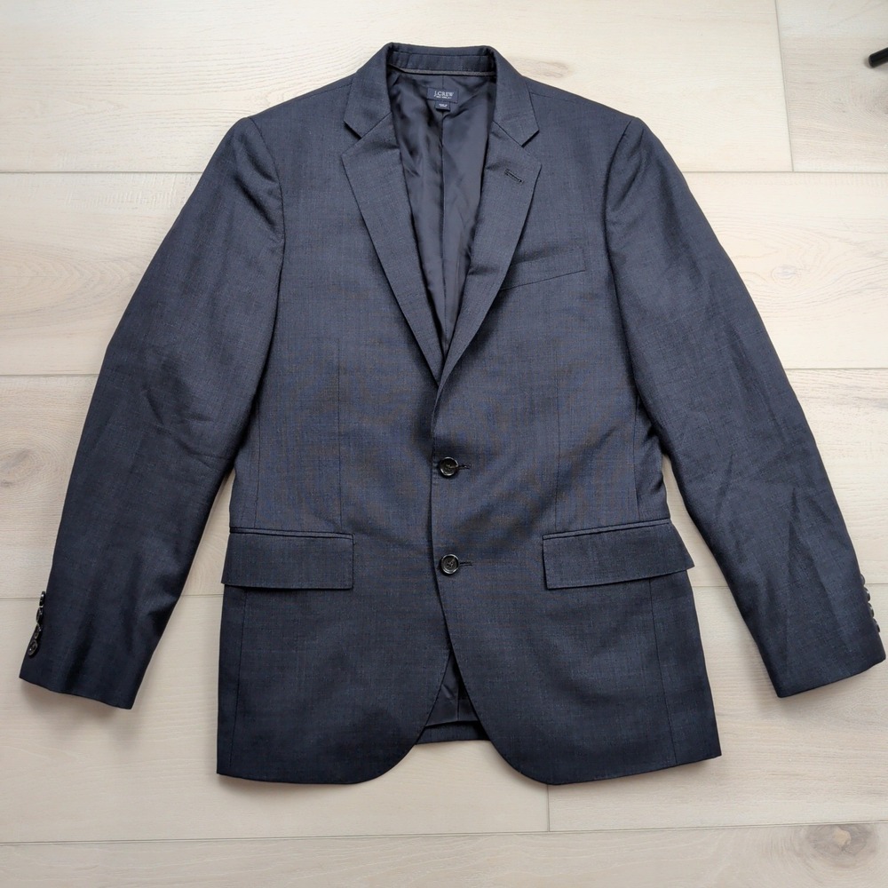 J.Crew Ludlow Suit Jacket Mens 36S Tollegno Italian Wool Navy Blue Blazer